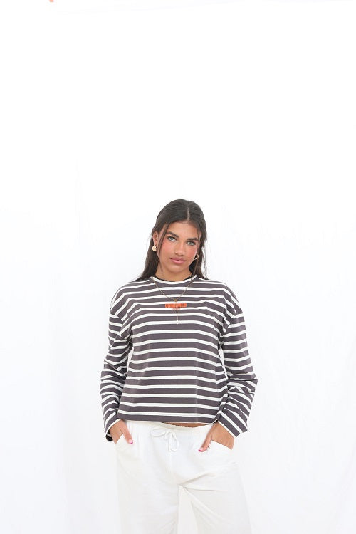 STRIPPED BOXY LONG SLEEVE
